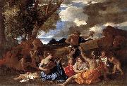 POUSSIN, Nicolas Bacchanal: the Andrians af oil painting reproduction